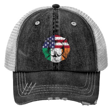 Discover Firefighter St Patric Day Irish American Flag Trucker Hats