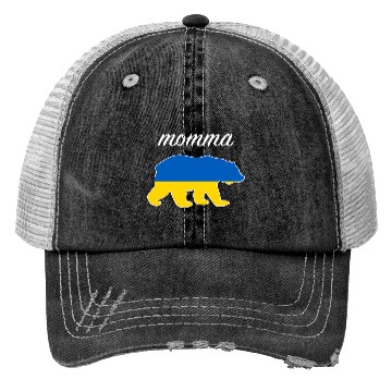 Discover Momma Bear Ukraine Flag Ukrainian Roots Trucker Hats