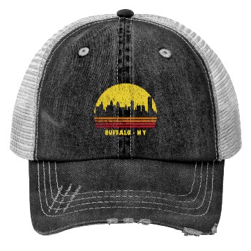 Discover Sunset Buffalo Ny yline Trucker Hats