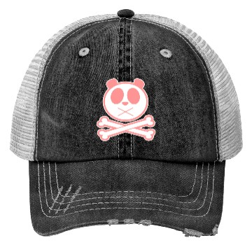 Discover Panda Cross Bone Pink Trucker Hats