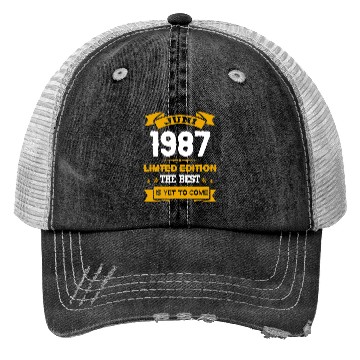 Discover June 1987 Birthday Surprise Trucker Hats