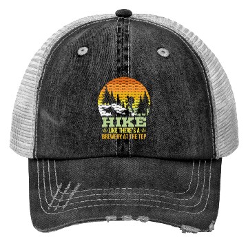 Discover Hiker funny Beer lover Hiking Mountaineering Trucker Hats