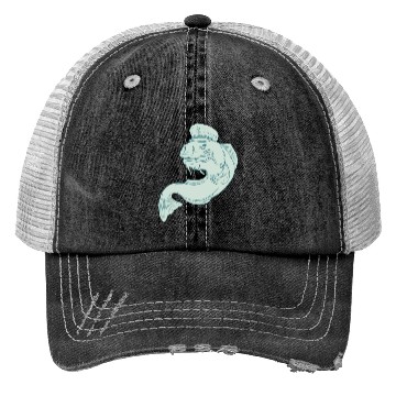 Discover Captain Catfish Drawing Trucker Hats