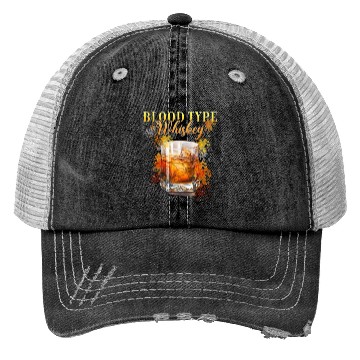 Discover Blood Type Whiskey Cocktail Bartender Trucker Hats
