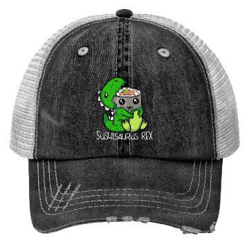 Discover Cute Dinosaur Sushi Lover Gift Women Trex Men Trucker Hats