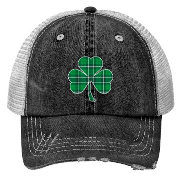 Discover St Patric Day Irish Green Buffalo Plaid Shamrock Trucker Hats