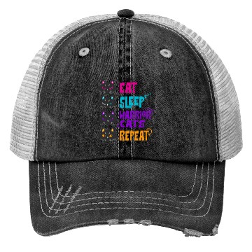 Discover Eat Sleep Cat Warrior Repeat Cat Warrior Love Cats Trucker Hats