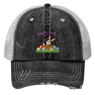 Discover Easter Bunny Baet Hoppy Easter Trucker Hats