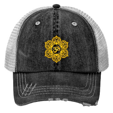 Discover Yellow Lotus Yoga Om Trucker Hats