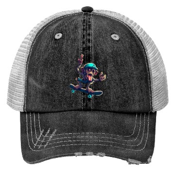 Discover zombie monkey skat Trucker Hats