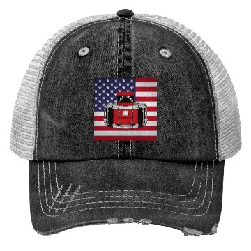 Discover Drumming Drummer Us Flag Trucker Hats