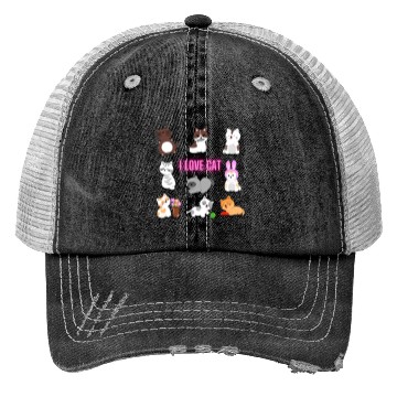 Discover I Love Cat Trucker Hats
