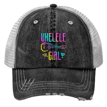 Discover Hawaiian Ukulele Uke Ukulele Girl Trucker Hats