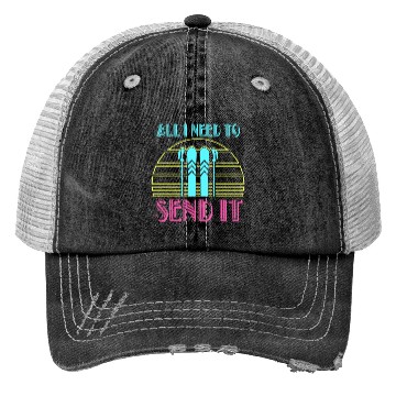 Discover Retro Neon Send It Skiing Freestyle Skiers Ski Trucker Hats