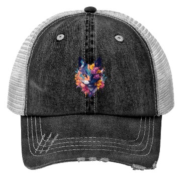 Discover colorful face ninja cat flowers Trucker Hats