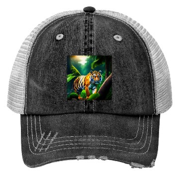 Discover Tiger in Jungle Trucker Hats