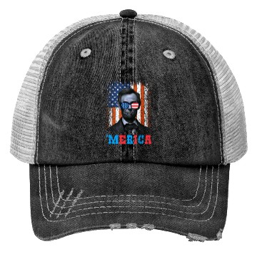 Discover Merica Lincoln Independence Day Party 4th July Trucker Hats