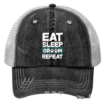 Discover Eat Sleep Groom Repeat Dog Groomer Pet Stylist Trucker Hats