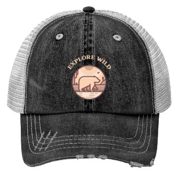 Discover Explore Wild Camping Trucker Hats