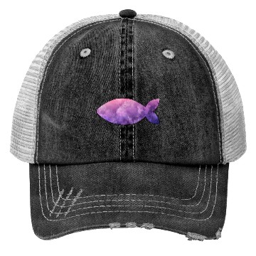 Discover Fish purple watercolor Trucker Hats
