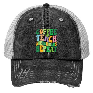 Discover St Patric Day Teacher Coffee Teach Shenanigans Trucker Hats