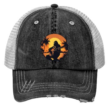 Discover Gorilla with Acoustic Guitar in Sunset Trucker Hats