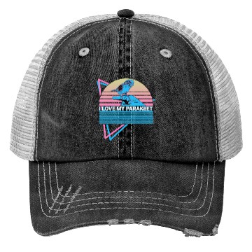 Discover Budgie Parakeet Retro Trucker Hats