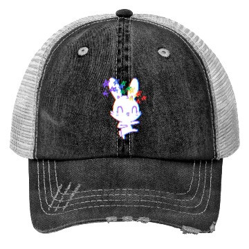 Discover Pride Rainbow Bunny Trucker Hats