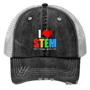 Discover I Love Stem Teacher Science Technology Trucker Hats