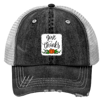 Discover Give Thanks Pumpkin Harvest Fall Autumn Trucker Hats