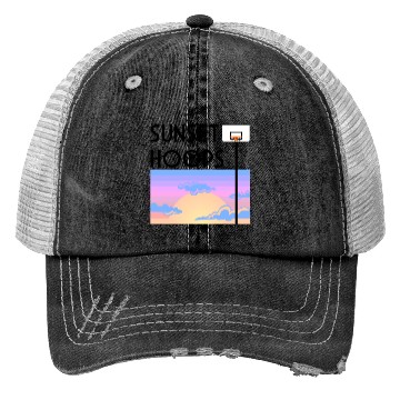 Discover Basketball Gift: Sunset Hoops Trucker Hats