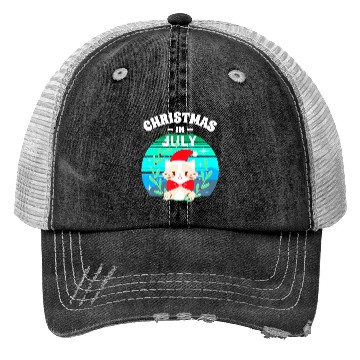 Discover Christmas in July for Women Men Cat Christmas Trucker Hats