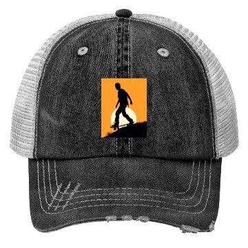 Discover Skateboarding Skateboarder Skater Silhouette Trucker Hats