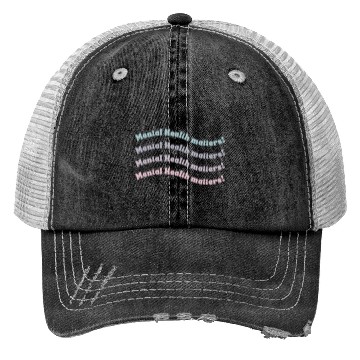 Discover Mental Health Matters | Wavy Retro French Gray Trucker Hats