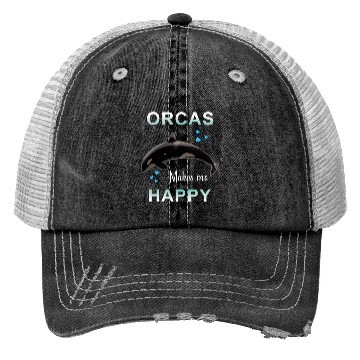 Discover Orcas Make Me Happy Killer Whale Trucker Hats