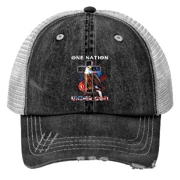 Discover One Nation Under God Jesus Usa Cross Bald Eagle Trucker Hats