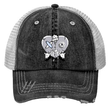 Discover Heart Crying Cement Grey 11S Trucker Hats