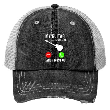 Discover My Guitar Is Calling - Funny Bass Guitar Music Trucker Hats