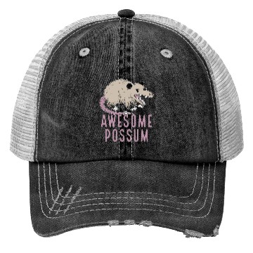 Discover Awesome Possum Funny Design Trash Lover Trucker Hats