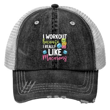 Discover Funny Macaron Workout Ice Cream Sandwich Macaron Trucker Hats