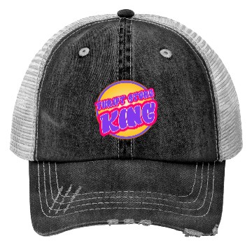 Discover Thrift Store King purple yellow Trucker Hats