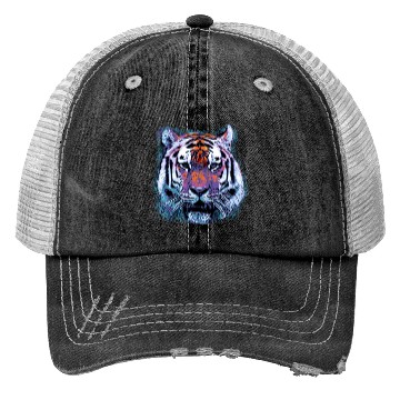 Discover Tiger Face Pop Trucker Hats