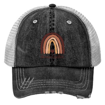 Discover Stronger Together in Tone Rainbow Heart Trucker Hats
