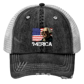 Discover Merica George Washington Independence Day USA Trucker Hats