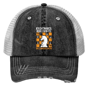 Discover Chess Halloween Trick Or Treat Chess Board Game Trucker Hats