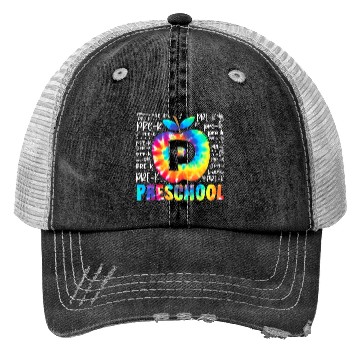Discover Team Preschool Typography Tie Dye Back To School Trucker Hats