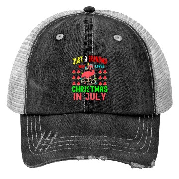 Discover Just a Grandma Who Loves Christmas In July Trucker Hats