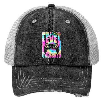 Discover High School Level Unlocked Tie Dye Back To School Trucker Hats