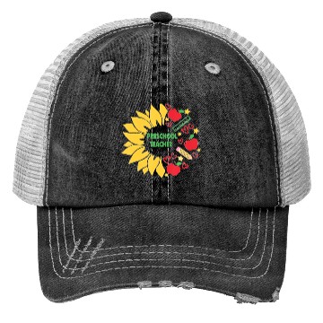 Discover Preschool Teacher Sunflower Back To School Trucker Hats