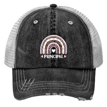 Discover Leopard Rainbow Principal Funny Back To School Trucker Hats